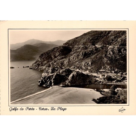 CPSM Porto Corse vue du golfe, de la plage et des reliefs rocheux