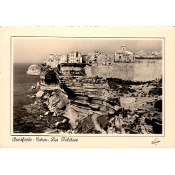 CPSM Bonifacio Corse falaises calcaires et Haute Ville fortifiée