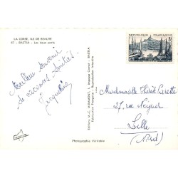 CPSM Bastia – Les deux ports, Vieux-Port et phare – Corse