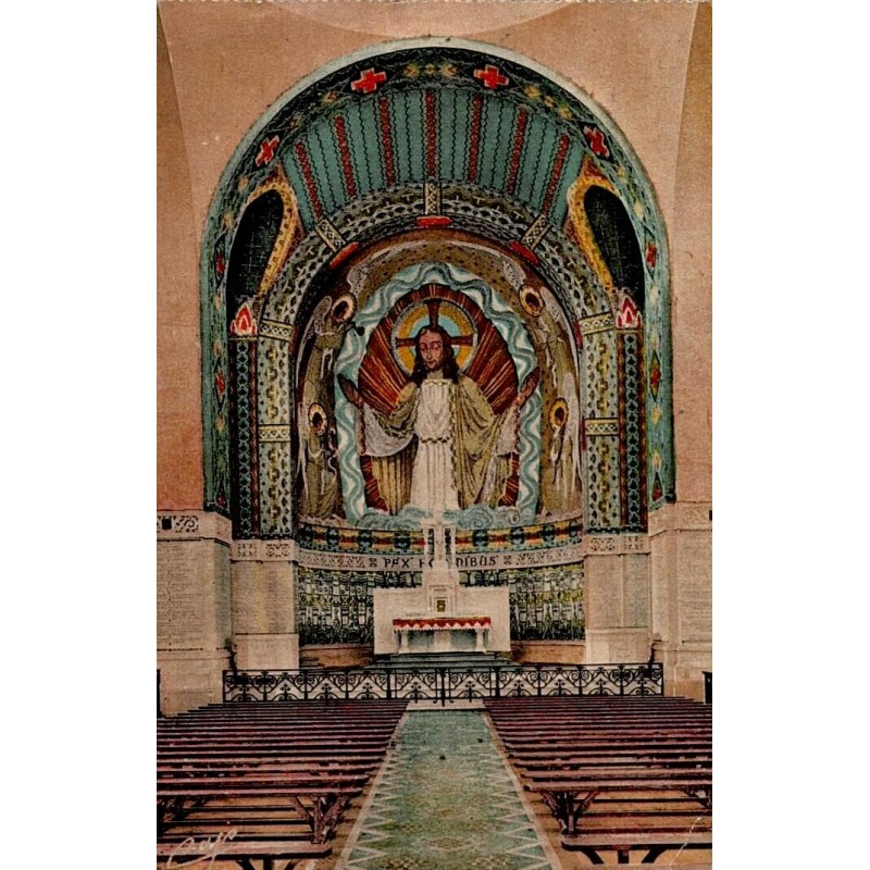 Carte postale ancienne du chœur et du maître-autel mosaïqué de Notre-Dame-de-Lorette