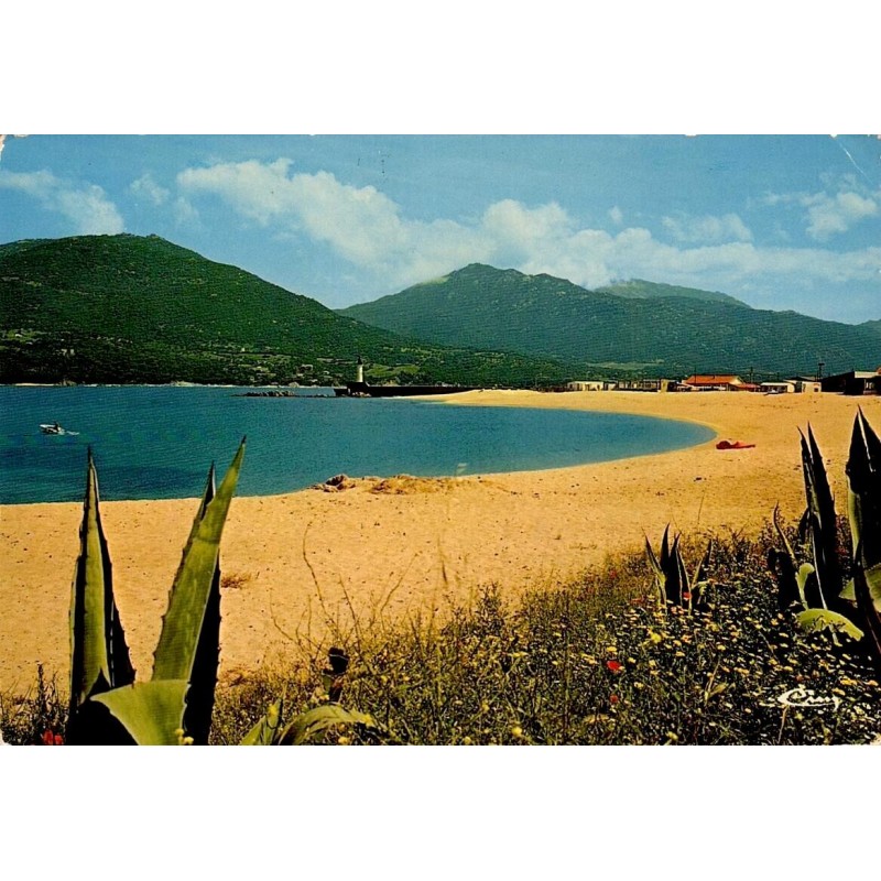 CPSM Propriano Corse plage du golfe du Valinco circulée en 1975