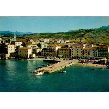 CPSM Propriano Corse port et front de mer en 1964 avec bateaux et jetée