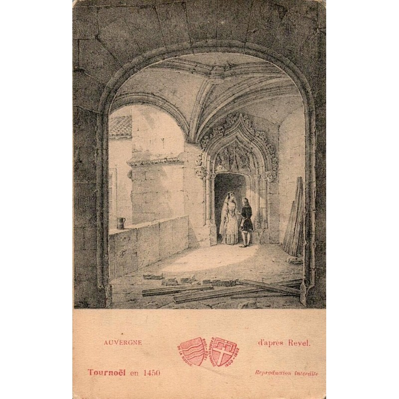 Carte postale ancienne représentant l’Auvergne d’après Revel — Tournoel en 1450