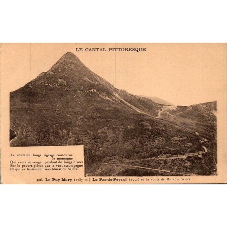 CPA Puy Mary, Pas-de-Peyrol et ancienne route en lacets de Murat à Salers