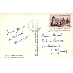 CPSM Cognac – Tours et clocher Saint-Léger – 1956