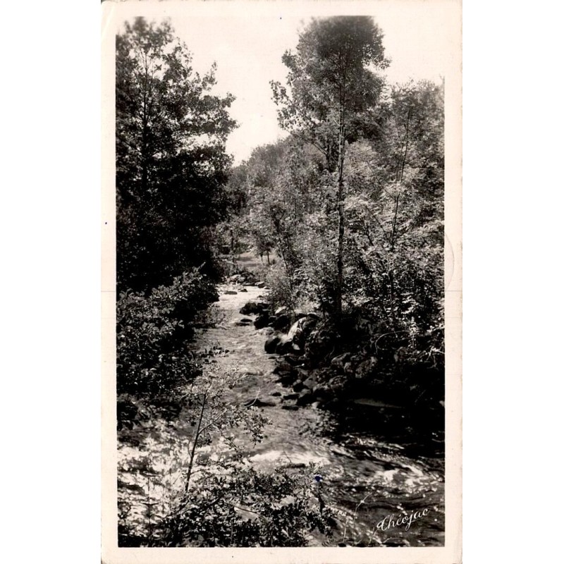 CPSM Corrèze gorges de la Corrèze et rivière boisée, carte circulée en 1954