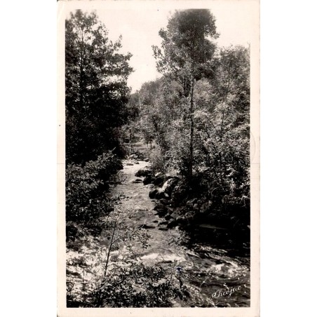 CPSM Corrèze gorges de la Corrèze et rivière boisée, carte circulée en 1954