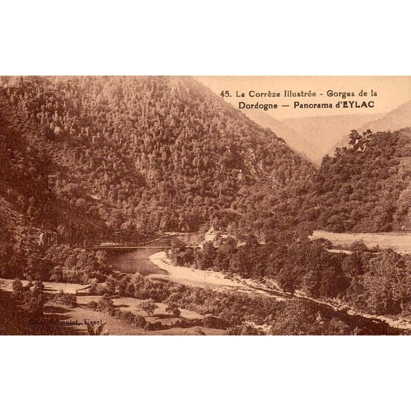 CPA Eylac panorama des Gorges de la Dordogne en Corrèze, carte circulée en 1935