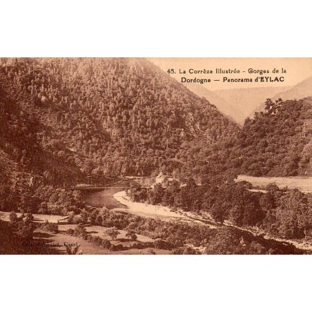 CPA Eylac panorama des Gorges de la Dordogne en Corrèze, carte circulée en 1935