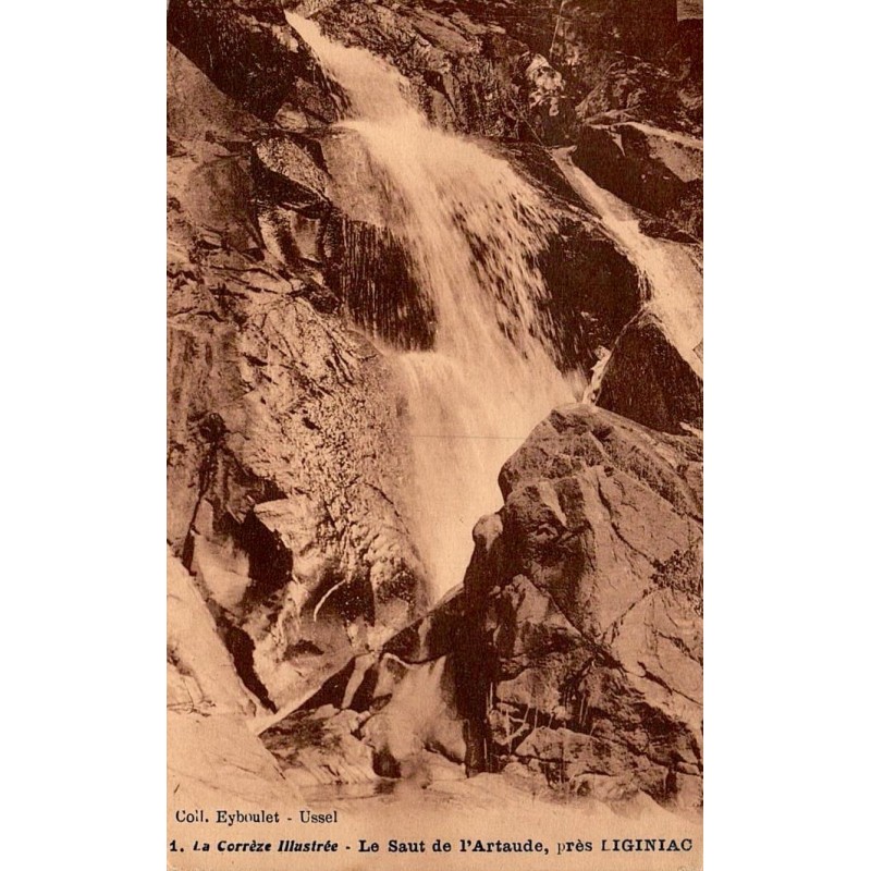 CPA Liginiac Saut de l’Artaude, cascade et rochers en Corrèze