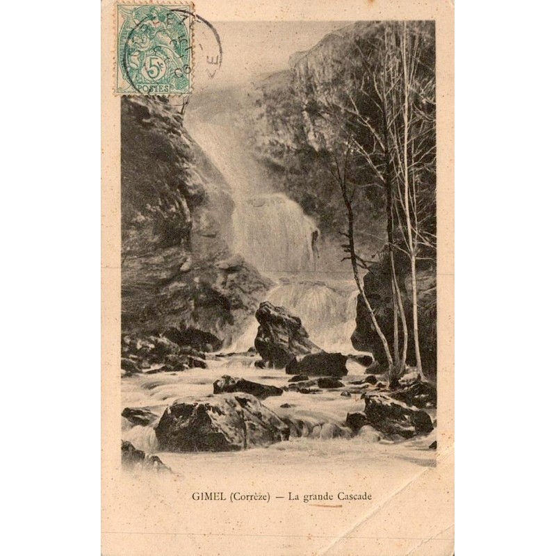 CPA Gimel-les-Cascades grande Cascade en Corrèze, vue ancienne
