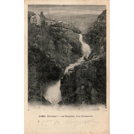 CPA Gimel-les-Cascades vue d’ensemble des cascades en Corrèze