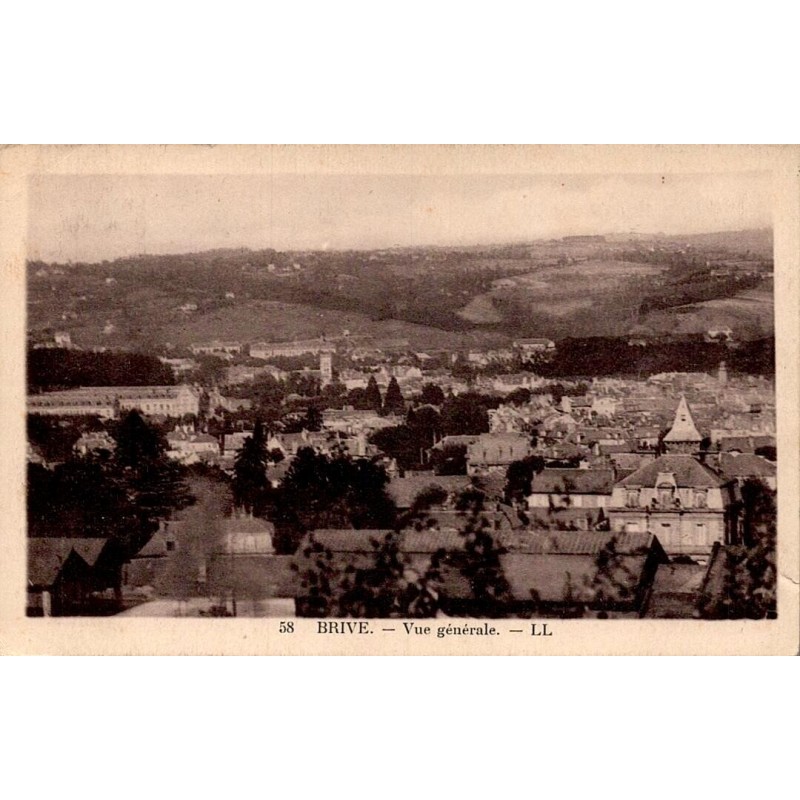 CPSM Brive vue générale et panorama ancien de Brive-la-Gaillarde en Corrèze