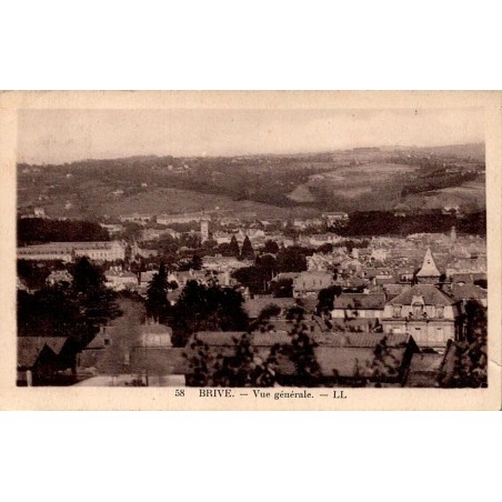 CPSM Brive vue générale et panorama ancien de Brive-la-Gaillarde en Corrèze