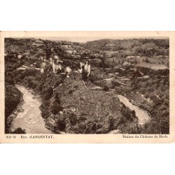 CPSM Château de Merle en Corrèze, ruines sur l’éperon rocheux près d’Argentat