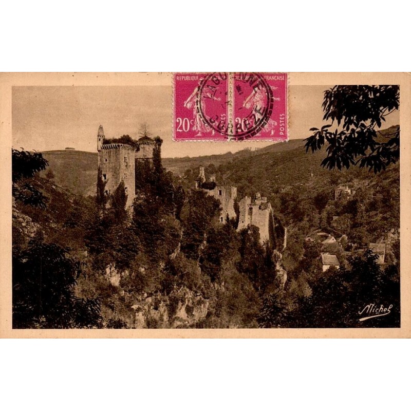 CPSM Argentat – Ruines du château de Mirle – Corrèze