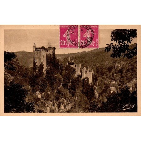 CPSM Argentat – Ruines du château de Mirle – Corrèze