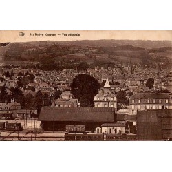 CPA Brive Corrèze vue générale avec gare, voies ferrées et panorama de la ville