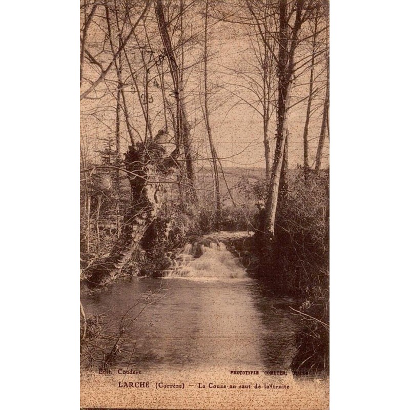 CPA Larche en Corrèze la Couze en aval de la truite carte postale ancienne
