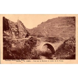 CPSM Gimel Corrèze pont sur la Montane et rocher de la Vierge