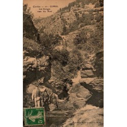 CPA Gimel Corrèze gorges vues du pont avec rochers et cours d'eau