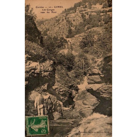 CPA Gimel Corrèze gorges vues du pont avec rochers et cours d'eau