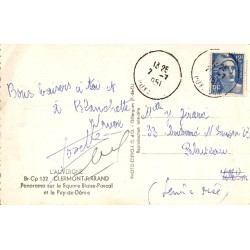 Carte postale ancienne Clermont-Ferrand – Square Blaise-Pascal et Puy-de-Dôme