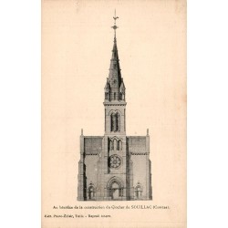 CPA Souillac projet de construction du clocher, dessin architectural ancien