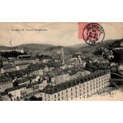 CPA Tulle vue générale en 1905, centre ancien et cathédrale Notre-Dame