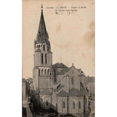 CPA Brive église Saint-Martin, clocher et abside, Corrèze