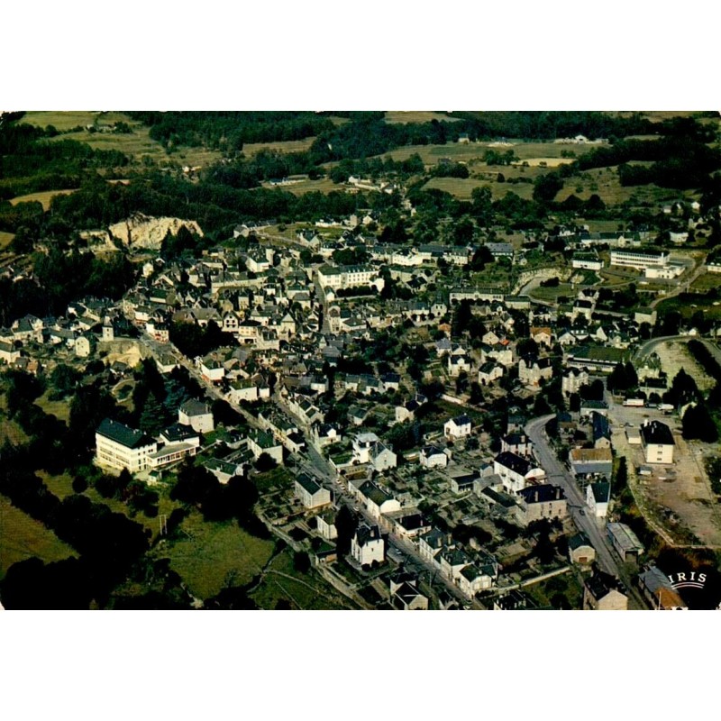 CPSM Treignac Corrèze vue aérienne de la ville et vallée de la Vézère en 1967