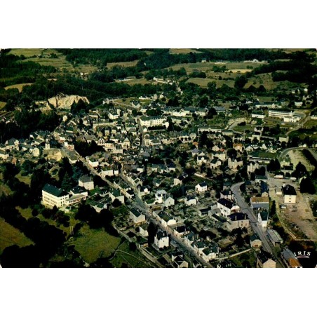 CPSM Treignac Corrèze vue aérienne de la ville et vallée de la Vézère en 1967