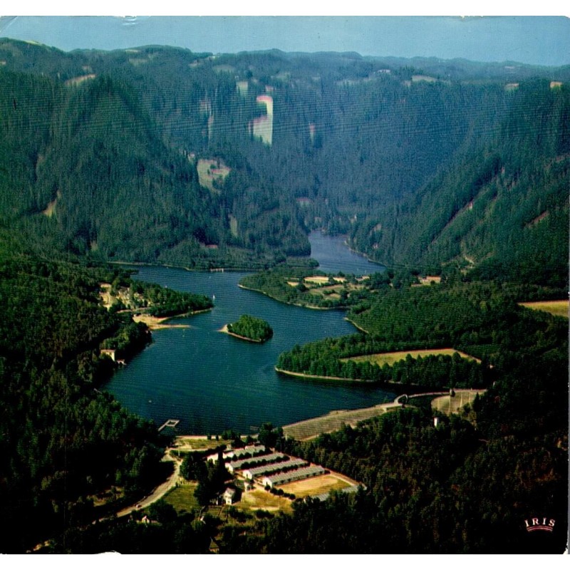 CPM Treignac Corrèze vue aérienne du barrage et du lac des Bariousses en 1977