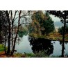 CPSM Corrèze matin d’automne sur la Vézère paysage boisé et reflets sur la rivière