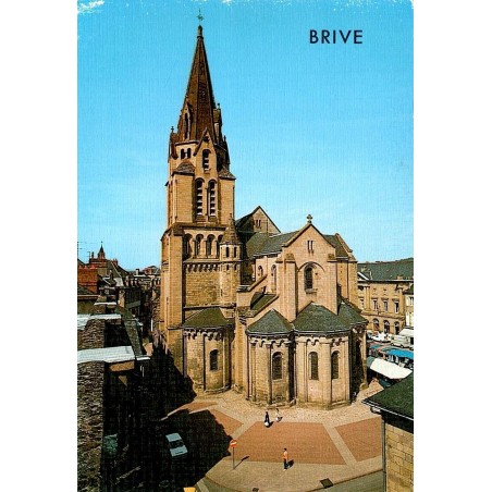 CPM Brive-la-Gaillarde Corrèze église Saint-Martin et clocher