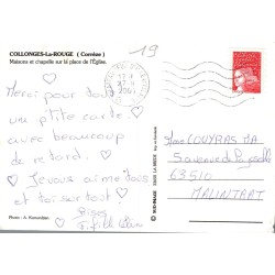 CPM Collonges-la-Rouge – Maisons et chapelle – Place de l'Église