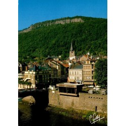 CPM Bort-les-Orgues centre-ville, Dordogne et falaise des Orgues en Corrèze