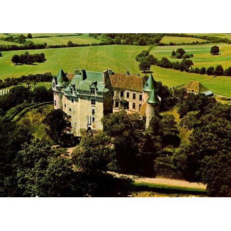 CPSM Rosnay château du Bouchet en Brenne, vue aérienne dans la campagne de l'Indre