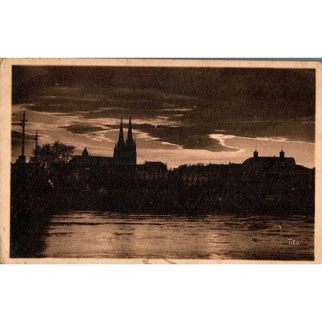 Carte postale ancienne Bayonne coucher de soleil