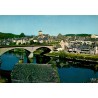 CPSM Argentat vue générale, pont et maisons au bord de la Dordogne en Corrèze