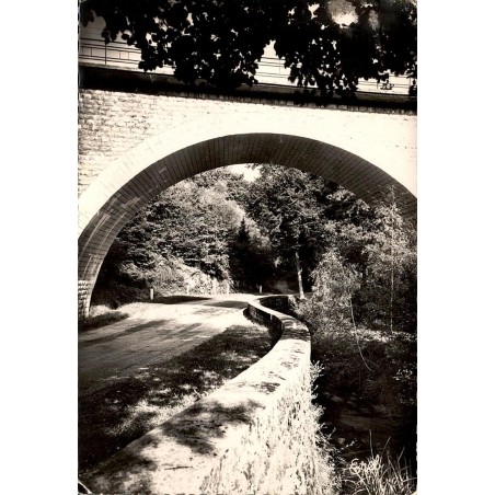 CPSM Lacelle Corrèze pont de vingt mètres et voie ferrée, carte circulée en 1966