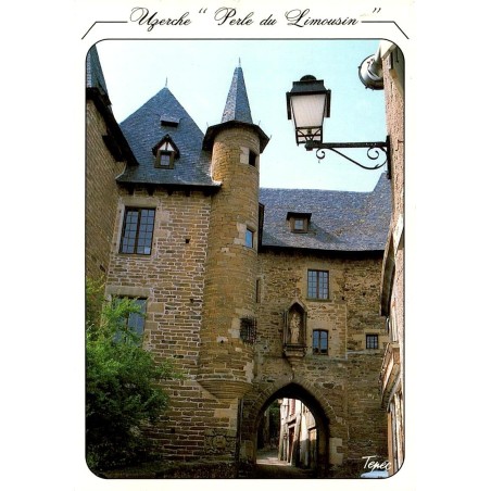 CPM Uzerche porte Bécharie du XIVe siècle et tourelle, Corrèze