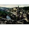 CPSM Uzerche cité dominant la Vézère et viaducs, vue générale en Corrèze