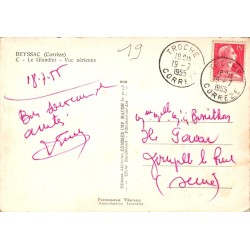 CPSM Beyssac – Le Glandier en vue aérienne – Corrèze 1955