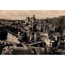 CPSM Uzerche vue générale de la cité, de la Vézère et des ponts en Corrèze