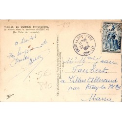 CPSM Uzerche – La Vézère dans la traversée de la cité – Corrèze 1954