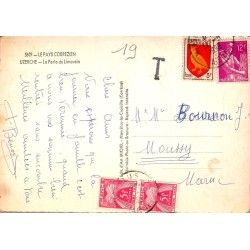 CPSM Uzerche – La Perle du Limousin – Multivues et blason – Corrèze