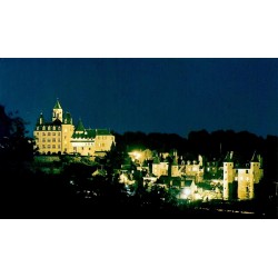 CPM Uzerche vue générale de nuit, cité illuminée et carte circulée en 1988