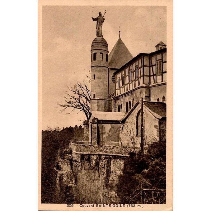 Carte postale ancienne du couvent de Sainte-Odile à 763 m