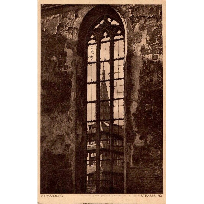 Carte postale ancienne des ruines de l’église Sainte-Madeleine à Strasbourg